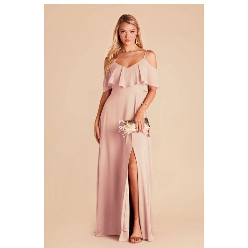 Birdy Grey Jane Convertible Chiffon Bridesmaid Dress Womens Size Small Pink NWT